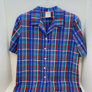 Allison Daley Button front Blouse Top Size 10 Blue